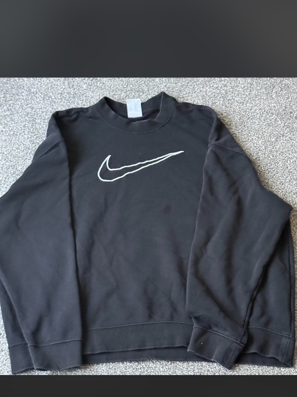 Nike Black Womens Crewneck Sweatshirt with Swoosh Logo